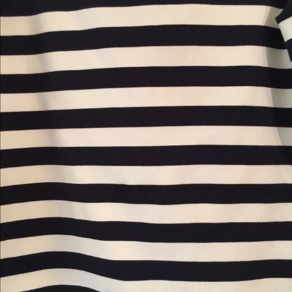 Talbots Striped Knit Top Navy & White Zipper Sz M - Picture 5 of 7